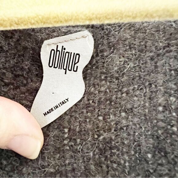 Oblique Italy Bodycon Sweater Tunic Mini Dress Size 2 Alpaca Blend Zip Front - Picture 3 of 9